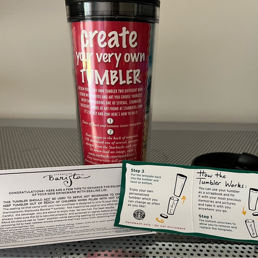 🧃 2002 Starbucks “Create Your Own” Tumbler – 16oz – Brand New
